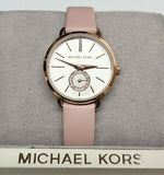 Michael Kors Petite Portia Silver Dial Pink Rubber Strap Watch For Women - MK2735