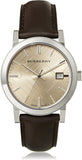 Burberry The City Gold Dial Brown Leather Strap Watch for Men - BU9011