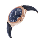 Cartier Ballon Bleu De Cartier Blue Dial Blue Leather Strap Watch for Men - WGBB0036