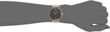 Emporio Armani Gianni T-Bar Black Dial Rose Gold Strap Watch For Women - AR11145