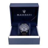 Maserati Traguardo Chronograph Black Dial Black Mesh Bracelet Watch For Men - R8873612031