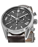 Tag Heuer Carrera Chronograph Grey Dial Brown Leather Strap Watch for Men - CBN2012.FC6483