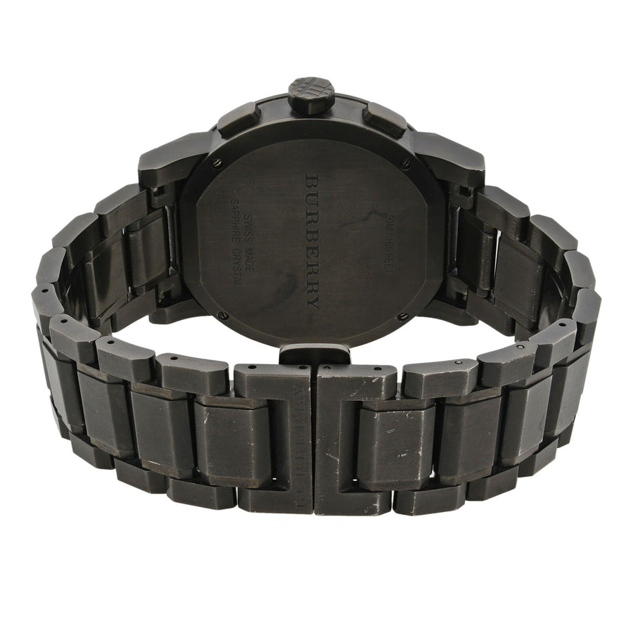 Burberry The City Grey Dial Gunmetal Grey Steel Strap Watch for Men - BU9354
