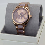 Michael Kors Janelle Three Hand Rose Gold Dial Two Tone Steel Strap Watch For Women - MK7135