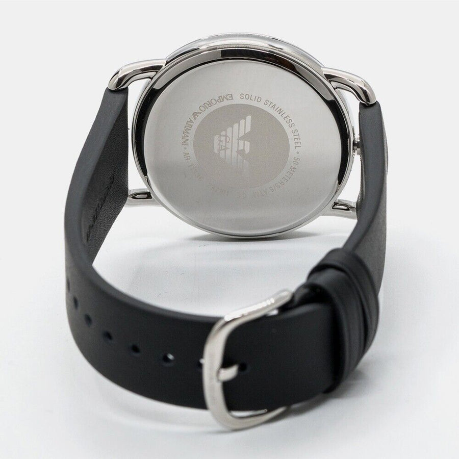 Emporio Armani Aviator Quartz Black Dial Black Leather Strap Watch For Men - AR11336