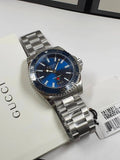 Gucci Dive Quartz Blue Dial Silver Steel Strap Watch For Men - YA136311