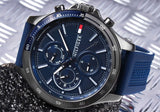 Tommy Hilfiger Bank Blue Dial Blue Rubber Strap Watch for Men - 1791721