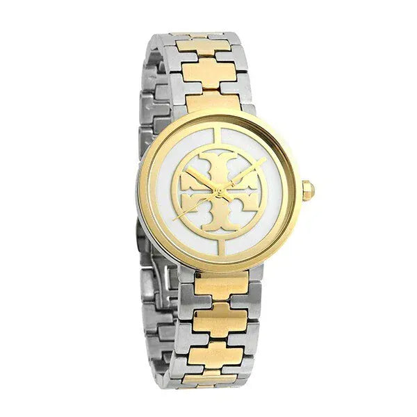 Tory Burch Reva Gold Dial Two Tone Steel Strap Watch for Women - TBW4027