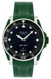 Gucci Dive Black Dial Green Rubber Strap Watch For Men - YA136310