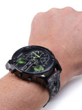 Diesel Big Daddy Chronograph Black Dial Black Leather Strap Watch For Men - DZ7311