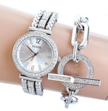 Guess Gala Diamonds Silver Dial Silver Steel Strap Watch for Women - GW0401L1