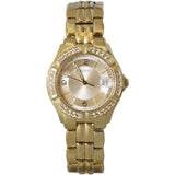 Guess Dazzling Diamonds Gold Dial Gold Steel Strap Watch for Women - W85110L1