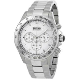 Hugo Boss Ikon Chronograph White Dial Silver Steel Strap Watch for Men - 1512962