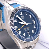 Tag Heuer Autavia Cosc GMT Automatic Blue Dial Silver Steel Strap Watch for Men - WBE511A.BA0650