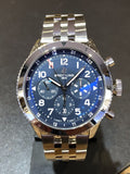 Breitling Super Avi B04 Chronograph GMT 46 Tribute to Vought F4U Corsair Blue Dial Silver Steel Strap Watch for Men - AB04451A1C1A1