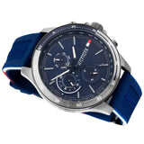 Tommy Hilfiger Bank Blue Dial Blue Rubber Strap Watch for Men - 1791721