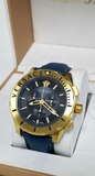 Versace Casual Chronograph Blue Dial Blue Leather Strap Watch for Men - VERG004-18