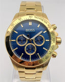 Hugo Boss Ikon Blue Dial Gold Steel Strap Watch for Men - 1513340