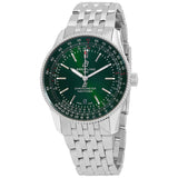 Breitling Navitimer Automatic 41mm Green Dial Silver Steel Strap Watch for Men - A17326361L1A1