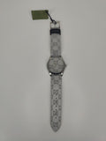 Gucci G Timeless Quartz Grey Dial Grey Leather Strap Watch For Men - YA1264058