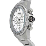 Hugo Boss Ikon Chronograph White Dial Silver Steel Strap Watch for Men - 1512962