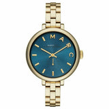 Marc Jacobs Sally Blue Dial Gold Stainless Steel Strap Watch for Women - MBM3366