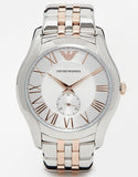 Emporio Armani Classic Quartz Silver Dial Two Tone Steel Strap Watch For Men - AR1824