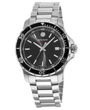 Movado Series 800 Black Dial Silver Steel Strap Watch For Men - 2600135