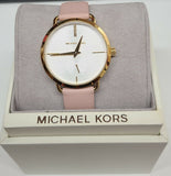 Michael Kors Portia Quartz White Dial Pink Leather Strap Watch For Women - MK2659