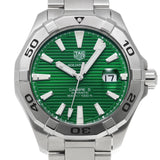 Tag Heuer Aquaracer Calibre 5 Automatic Green Dial Silver Steel Strap Watch for Men - WAY2015.BA0927