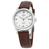 Tissot T Classic Le Locle Automatic Silver Dial Brown Leather Strap Watch For Women - T006.207.16.038.00