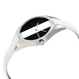 Calvin Klein Rebel White Black Dial White Leather Strap Watch for Women - K8P231L1