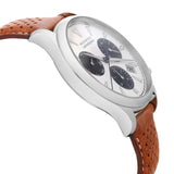 Movado Heritage Calendoplan Chronograph White Dial Brown Leather Strap Watch for Men - 3650008