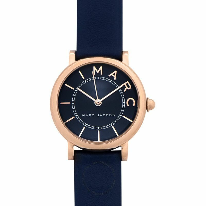 Marc Jacobs Roxy Navy Blue Dial Navy Blue Leather Strap Watch for Women - MJ1539