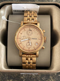 Fossil Boyfriend Chronograph Rose Gold Dial Rose Gold Steel Strap Watch for Women - ES3380