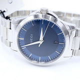 Gucci G Timeless Blue Dial Silver Steel Strap Watch For Men - YA126440