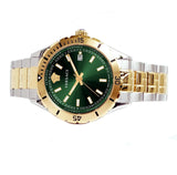 Versace Hellenyium Quartz Green Dial Two Tone Steel Strap Watch For Men - VE3A00720