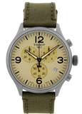 Tissot T Sport Chrono XL Beige Dial Khakhi Green Nylon Strap Watch for Men - T116.617.33.267.00