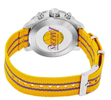 Tissot Quickster Chronograph NBA LA Lakers White Dial Yellow NATO Strap Watch for Men - T095.417.17.037.05