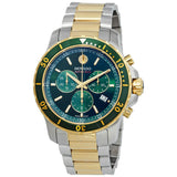 Movado Series 800 Chronograph Green Dial Two Tone Steel Strap Watch For Men - 2600148