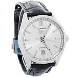 Tag Heuer Carrera Date Silver Dial Black Leather Strap Watch for Men - WBN2111.FC6505