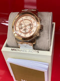 Michael Kors Runway Chronograph Rose Gold Dial Rose Gold Steel Strap Watch for Men - MK8096