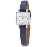 Tissot Lovely Square Silver Dial Blue Leather Strap Watch For Women - T058.109.16.031.00