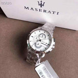 Maserati Ingegno Chronograph White Dial Silver Steel Strap Watch For Men - R8873619004