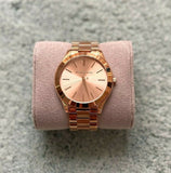 Michael Kors Slim Runway Rose Gold Dial Rose Gold Steel Strap Watch for Women - MK3197