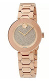 Movado Bold Crystal Pave Rose Gold Dial Rose Gold Steel Strap Watch For Women - 3600493