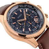 Guess Persuit Chronograph Blue Dial Brown Leather Strap Watch for Men - W0500G1