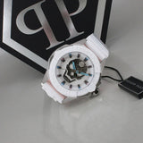 Philipp Plein The Skull White Dial White Silicone Strap Watch for Men - PWAAA1521