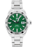 Tag Heuer Aquaracer Calibre 5 Automatic Green Dial Silver Steel Strap Watch for Men - WAY2015.BA0927