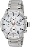 Tommy Hilfiger Trent Multifunction White Dial Silver Steel Strap Watch for Men - 1791140